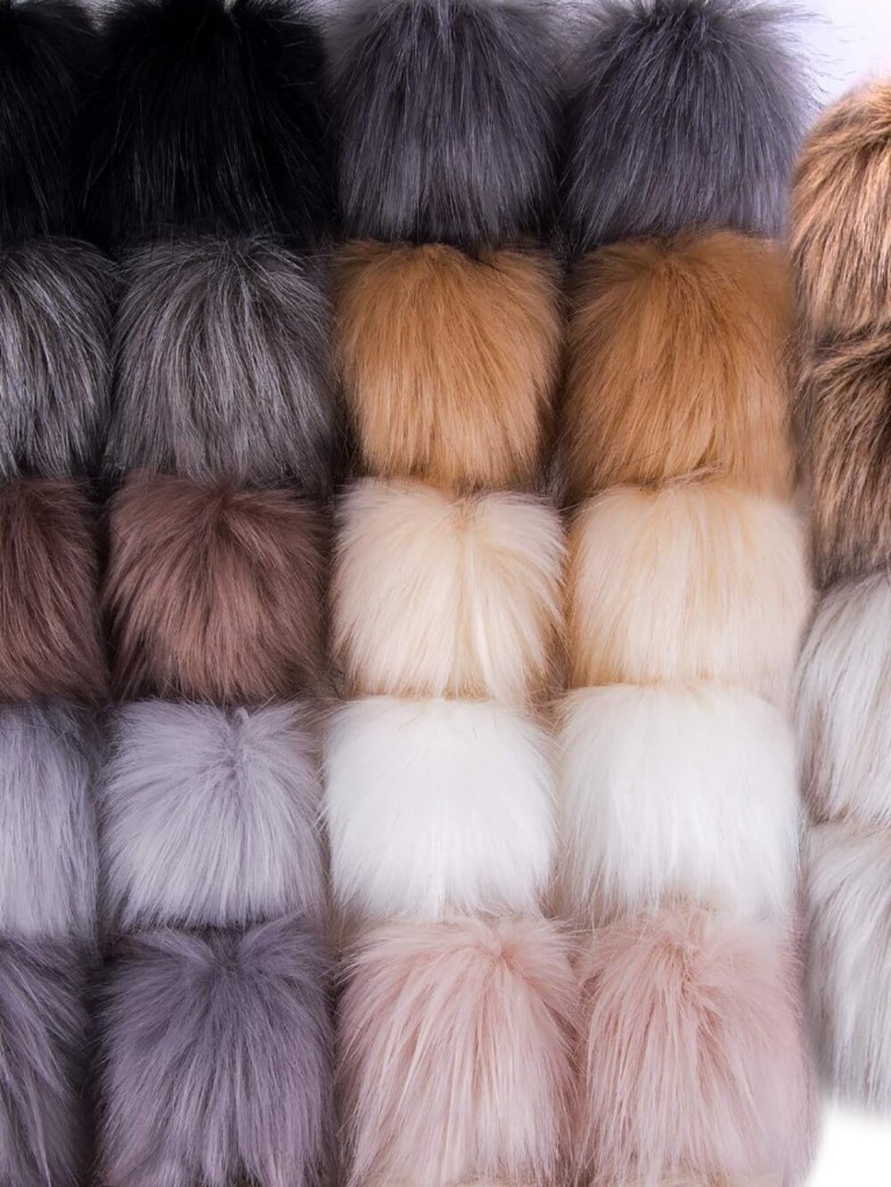 24 Pieces Faux Fur Pom Pom for Hats Fluffy Pom Pom with Elastic Loop DIY Faux Fo